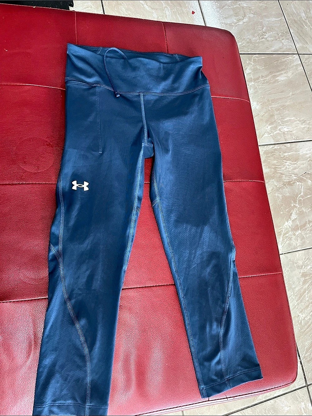 Under Armour HeatGear Compression Capri Leggings Blue Small